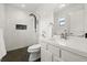 Modern bathroom with a glass-enclosed shower and sleek white vanity at 930 Chickadee Dr, Port Orange, FL 32127