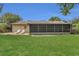 Lush backyard and sunroom provide a serene outdoor living space, perfect for relaxing and entertaining guests at 9319 Woodbreeze Blvd, Windermere, FL 34786