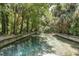 A long, tranquil pool surrounded by lush greenery, perfect for a refreshing swim and relaxation at 2142 Woodbridge Rd, Longwood, FL 32779