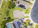 An overhead shot showing property boundaries and surrounding residences in a well-planned community at 3172 Jade Tree Pt, Oviedo, FL 32765