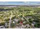 Aerial shot showing property and surrounding neighborhood with mature trees and distant lake views at 325 Little Aspen Ct, Ocoee, FL 34761