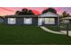 Charming single-story home with a gray exterior, white trim, and a well-maintained front yard at sunset at 325 Little Aspen Ct, Ocoee, FL 34761