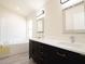 Bathroom featuring double vanity, soaking tub and natural light at 6569 Long Breeze N Rd, Orlando, FL 32810