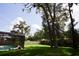 Expansive backyard with a lush lawn, bordered by mature trees and a white privacy fence, enhancing the outdoor space at 687 N Endeavour Dr, Winter Springs, FL 32708