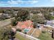 Aerial view of the property with a pool, outdoor living area, and spacious fenced yard at 1031 Kings Hwy, Kissimmee, FL 34744