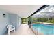 Relaxing screened-in pool area with patio and a view of the backyard, perfect for entertaining at 10747 Satinwood Cir, Orlando, FL 32825