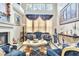 Spacious living room with fireplace, tall windows, and designer furnishings at 2971 Cayman Way, Orlando, FL 32812