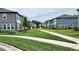 Picturesque view of townhomes lining a manicured green space, creating a serene neighborhood at 3248 Merton Aly, Orlando, FL 32808