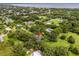 Aerial view of the home with a location pin in a neighborhood surrounded by lush greenery at 489 Grape Ave, St Cloud, FL 34769