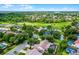 Community aerial view showcasing homes and yards surrounding scenic ponds and lush trees at 526 Sabal Trail Cir, Longwood, FL 32779