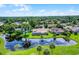 Stunning aerial view of a house and pond in the backyard at 526 Sabal Trail Cir, Longwood, FL 32779