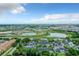 Expansive aerial view showcasing the community, surrounding greenery, ponds and cityscape at 5395 Vineland Rd # S, Orlando, FL 32811