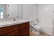 Bathroom featuring a single vanity and a shower-tub combination at 6005 Coal Ct, St Cloud, FL 34772