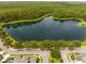 Aerial view of a lake surrounded by trees and a community at 7214 Tattant Blvd, Windermere, FL 34786