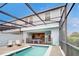 Beautiful pool and patio area in a backyard with privacy enclosure at 8900 Sydney Ave, Kissimmee, FL 34747