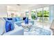 Spacious living room with a plush sectional sofa and view of the screened patio and pool at 2496 Rama Dr, Kissimmee, FL 34746