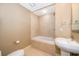 Modern bathroom with a tub and stand alone wash basin at 260 S Osceola Ave # 710, Orlando, FL 32801