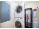 Efficient laundry area with stacked washer and dryer; maximizes space for convenient chores and storage at 260 S Osceola Ave # 710, Orlando, FL 32801