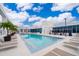 Beautiful rooftop pool featuring poolside cabanas and ample lounge seating at 260 S Osceola Ave # 710, Orlando, FL 32801