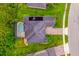 Overhead shot showcasing a house with a screened pool, jacuzzi, well-maintained landscaping, and a paved driveway at 3753 Heirloom Rose Pl, Oviedo, FL 32766