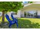 Backyard with a covered patio, outdoor furniture, and a well-maintained lawn at 744 Curly Locks Loop, Apopka, FL 32703
