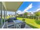 Covered patio provides a relaxing outdoor space with a dining area at 744 Curly Locks Loop, Apopka, FL 32703
