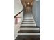 Staircase with dark wood steps and white risers leading upstairs at 831 Corvina Dr, Davenport, FL 33897