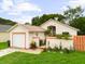 Charming single-story home with attached garage and an inviting, landscaped entryway at 9814 Piney Point Cir, Orlando, FL 32825