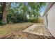 Spacious backyard featuring lush greenery and a concrete patio, perfect for outdoor enjoyment at 14565 Lycastle Cir, Orlando, FL 32826
