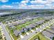 Expansive aerial view of a residential community showcasing neatly arranged homes, streets, and green spaces under a blue sky at 1854 Juneberry St, Clermont, FL 34715