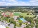 Aerial view showcasing community amenities including a pool, sports fields, parking, and lush greenery at 2244 Brookshire Ave, Winter Park, FL 32792