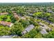 Aerial view of a neighborhood with mature trees, showcasing serene streets, and community landscaping at 4102 Plantation Cove Dr # 201, Orlando, FL 32810