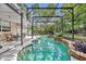 Beautiful screened in pool and lanai with dining and lounge seating at 5430 Baytowne Pl, Oviedo, FL 32765