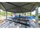 Shaded picnic area next to the playground with long tables and benches for gatherings at 14831 Yorkshire Run Dr, Orlando, FL 32828