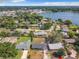 This aerial view shows the home's position within the neighborhood, close to the lake and local amenities at 249 Spartan Dr, Maitland, FL 32751