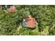 Beautiful aerial view of a home with pool surrounded by lush greenery and mature trees at 4200 Joslyn Ln, Lady Lake, FL 32159