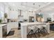 Modern kitchen featuring white cabinets, a spacious island with seating, and stainless steel appliances at 464 W Plant St, Winter Garden, FL 34787