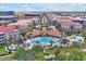 Aerial view of the community pool and recreation area with lush landscaping and resort-style amenities at 5024 Shoreway Loop # 10106, Orlando, FL 32819