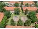 Aerial view showcasing community playground, residences, and green spaces at 7625 Long Island Dr, Kissimmee, FL 34747