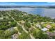Beautiful aerial view of a lakeside community surrounded by mature trees and featuring stunning waterfront properties at 9601 Ambleside Dr, Windermere, FL 34786