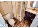 Updated bathroom with vanity, shower stall, and ceramic flooring, offering modern style at 1001 Dampierre Ct, Kissimmee, FL 34759