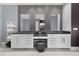 Elegant bathroom featuring dual vanities, modern fixtures, and stylish lighting at 11015 Hawkshead Ct, Windermere, FL 34786