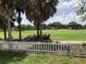 Gorgeous backyard view of the golf course with towering palm trees at 1524 Conway Ct, The Villages, FL 32162