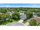 An aerial view showcases a charming neighborhood with lush greenery, mature trees, and well-kept homes at 222 Imperial Ridge Ct, Oviedo, FL 32765