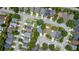 Bird's-eye view of a residential neighborhood with tree-lined streets and well-maintained homes and yards at 222 Imperial Ridge Ct, Oviedo, FL 32765