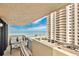 Beautiful balcony with comfortable seating area offers stunning ocean views and building facade at 2947 S Atlantic Ave # 601, Daytona Beach, FL 32118