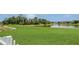 Expansive green backyard features a serene lake view and lush trees, perfect for relaxation at 3009 Park Ridge Ave, Mulberry, FL 33860