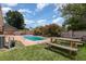 Outdoor pool and picnic tables are perfect for backyard relaxation and entertaining guests at 3280 Pinto Dr, Kissimmee, FL 34746
