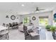 Spacious open-concept living area with modern furnishings and a view of the backyard at 378 Cape Honeysuckle Pl, Sanford, FL 32771