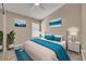 Bedroom with vaulted ceiling, a ceiling fan and large windows offering plenty of light at 463 Warrenton Rd # 463, Winter Park, FL 32792